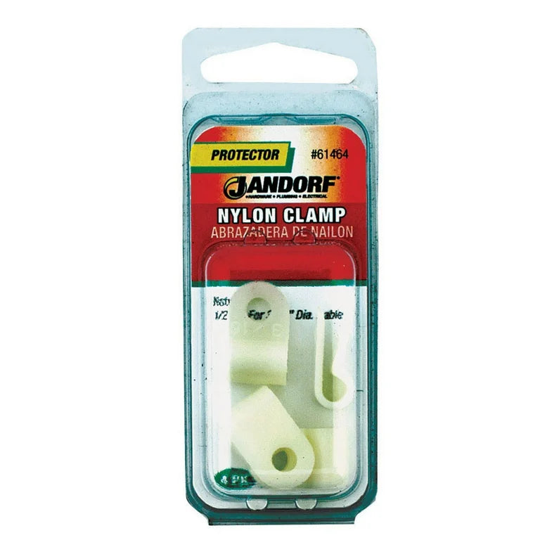 JANDORF CLAMP Nylon Natural 1/2x3/16 4 PK 61464 TekShack