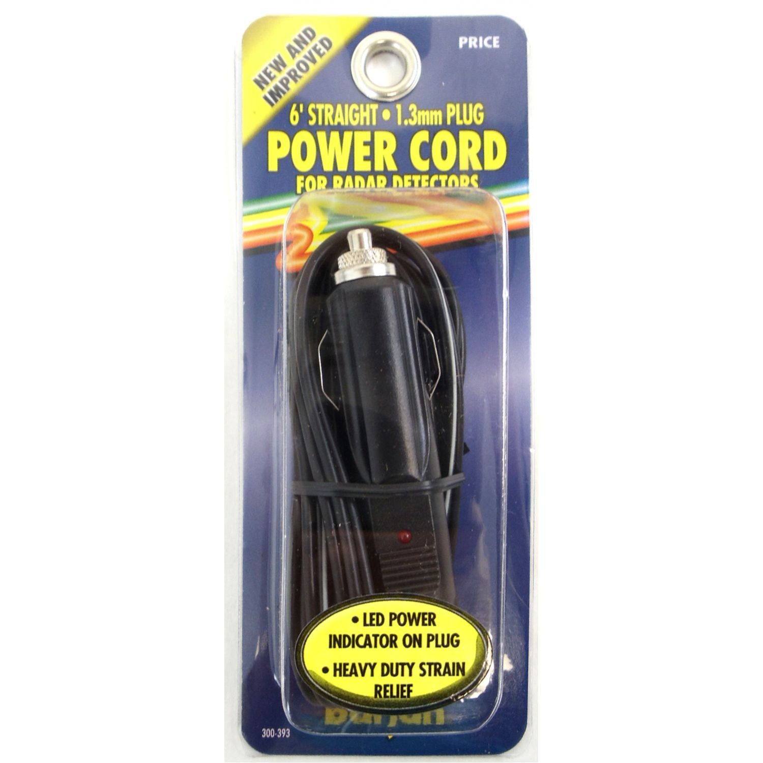 BARJAN 6' STRAIGHT WIRE POWER CORD WITH CIGARETTE PLUG TekShack