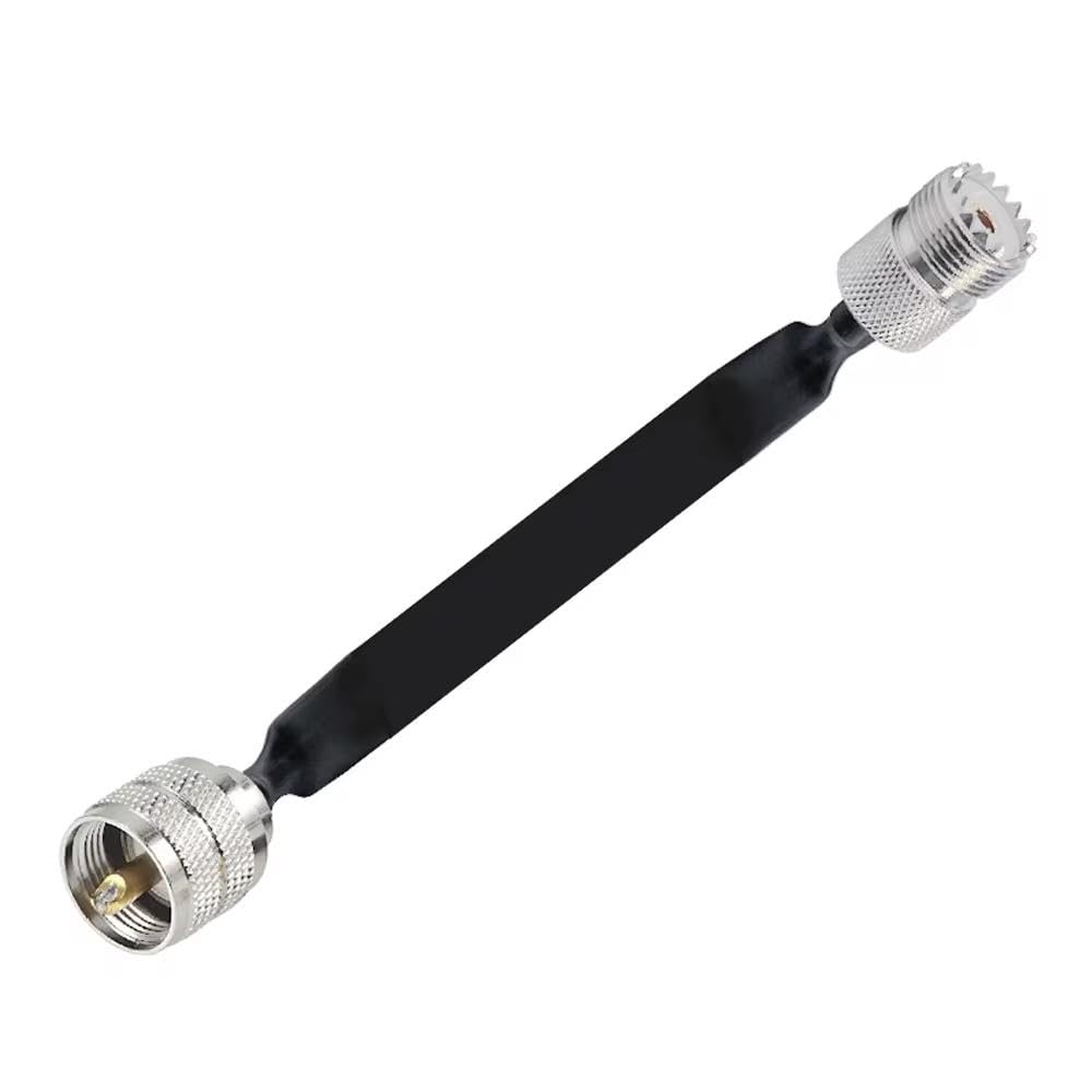30cm Flat Coax Cable SO239 (UHF Female) to PL259 (Male) – (1 Pack