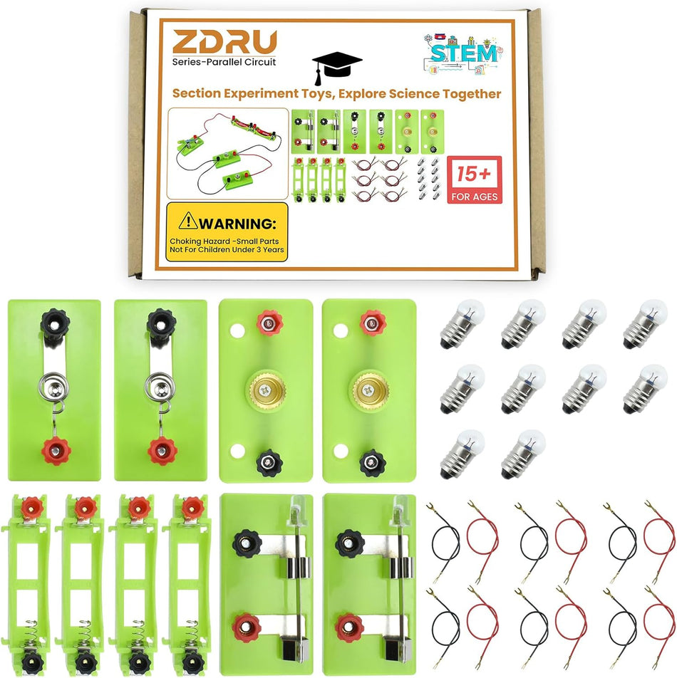 32-Piece Learning Circuit Kit – Basic Electrical Experiment Box for Series & Parallel Circuits