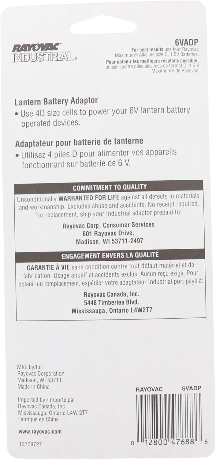 Rayovac 6V Lantern Battery Adapter