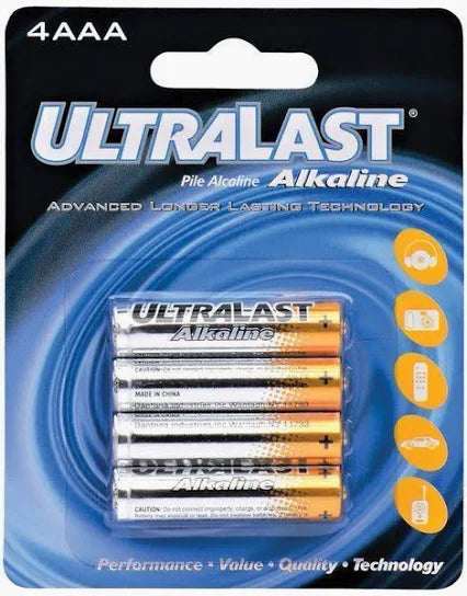 Ultralast ULA4AAA AAA Alkaline Battery, 4 pack