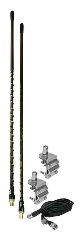 Dual Side Mount Antenna With Chrome Base For Volkswagen T1 Bug Beetle 1949-1966