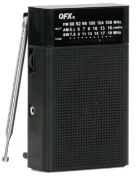 QFX® Portable AM/FM/Shortwave Radio with Bluetooth®, Flashlight, and Solar Panel, Red, R-37 QFX® Portable AM/FM/Shortwave Radio with Bluetooth®, Flashlight, and Solar Panel, Red, R-37