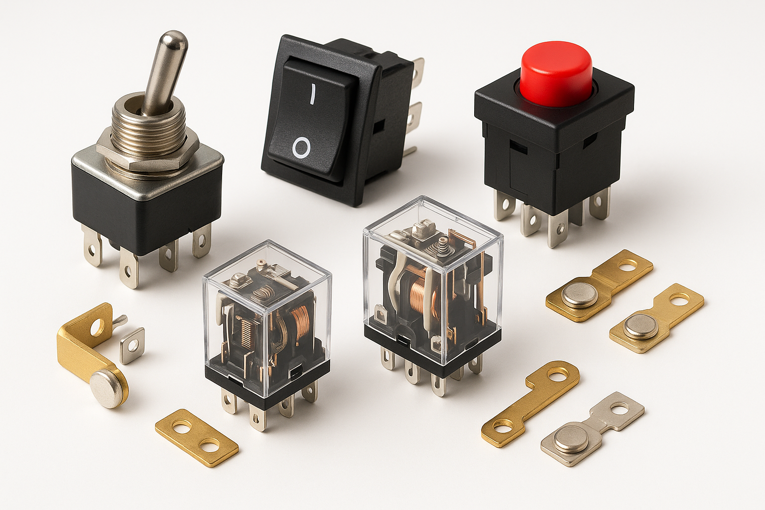 switches, relays, contacts