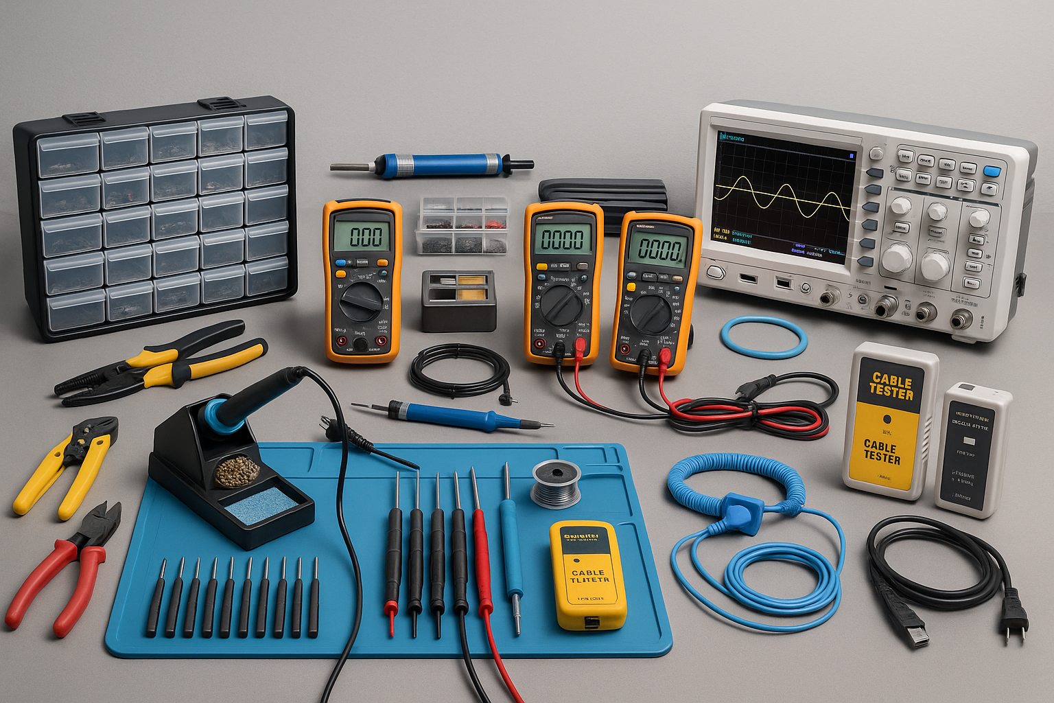 tools, technician supplies, testing equipment
