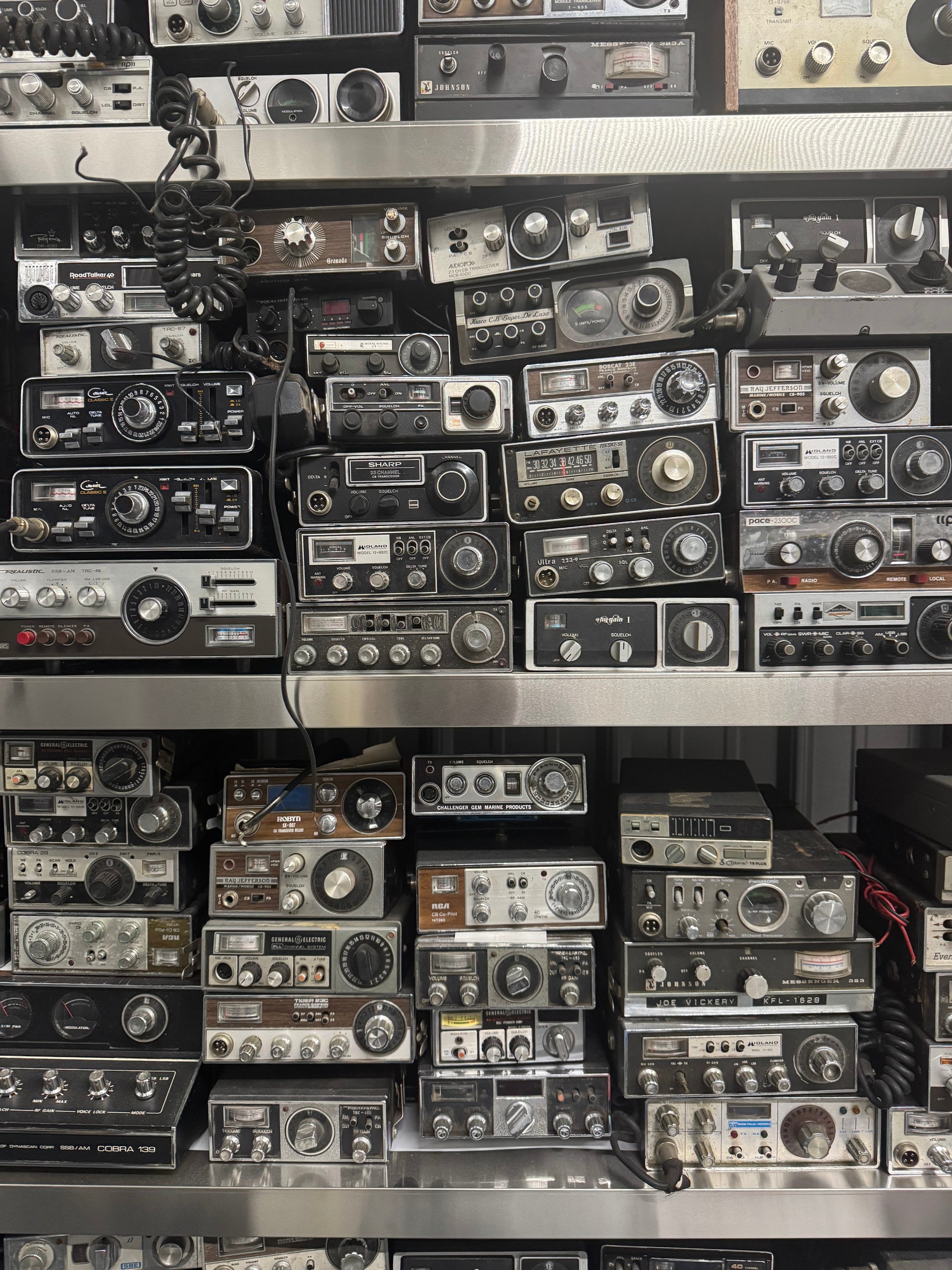 CB Radios, citizen band wall of radios