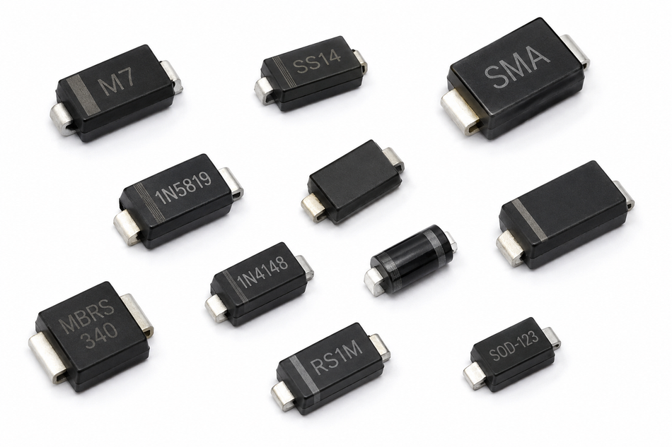SMD Diodes & Rectifiers 20pcs Each | 1N4148 1N4007 SS14 SS34