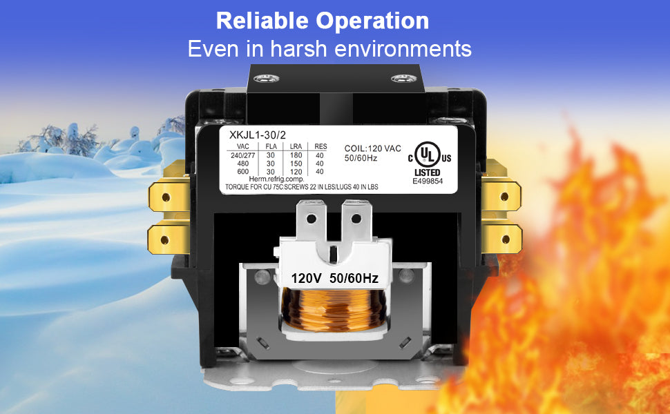 30 Amp 2 Pole Contactor, 120V Coil HN51KC024