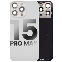 Back Glass With Steel Plate With Wireless NFC Charging MagSafe Magnet & Flashlight Flex - iPhone 15 Pro Max