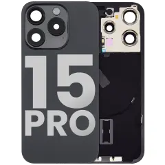 Back Glass With Steel Plate With Wireless NFC Charging MagSafe Magnet & Flashlight Flex - iPhone 15 Pro