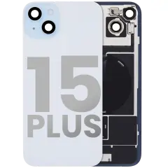 Back Glass With Steel Plate With Wireless NFC Charging MagSafe Magnet & Flashlight Flex - iPhone 15 Plus