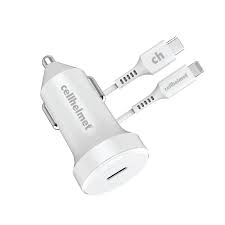 20-Watt Power Delivery Car 3 ft Charger + USB-C Cable with Lightning Connector, cellhelmet