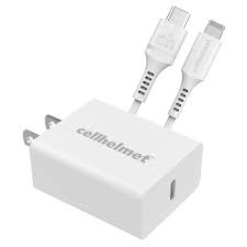 20-Watt Power Delivery Wall 3 ft Charger + USB-C Cable with Lightning Connector, cellhelmet