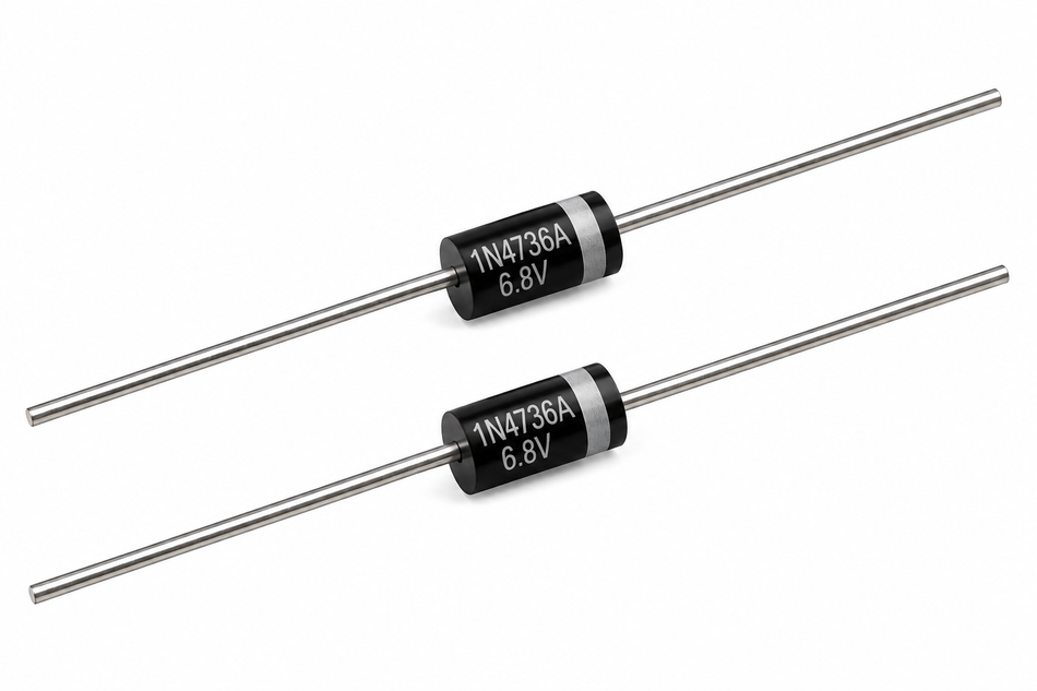 1N4736A Zener Diode – 6.8V 1W ±5% DO-41 (2-Pack)