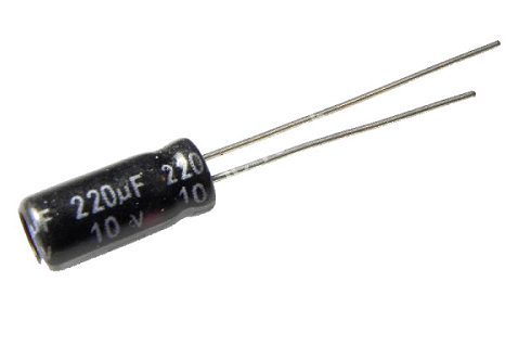 (2Pcs) 220uF 10V Aluminum Electrolytic Capacitors