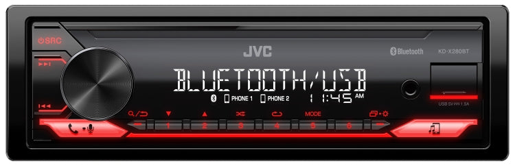 JVC KDX280BT SingleDIN Digital Media Receiver with Bluetooth
