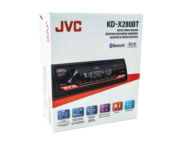 JVC KD-X280BT Single DIN Digital Media Receiver with Bluetooth