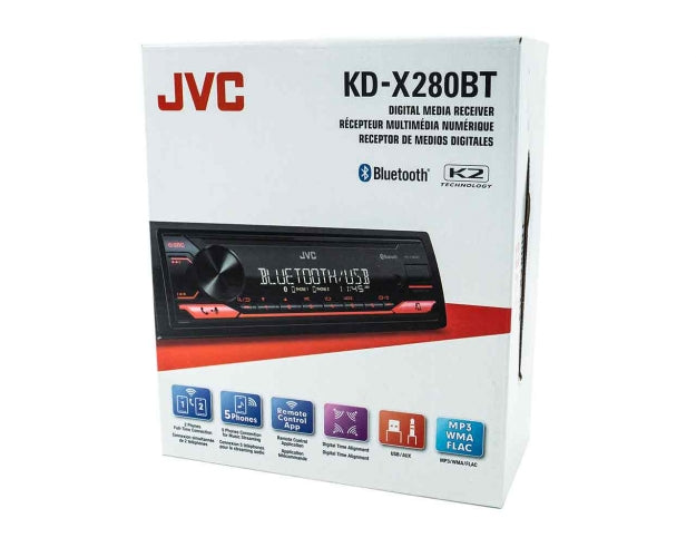 JVC KD-X280BT Single DIN Digital Media Receiver with Bluetooth