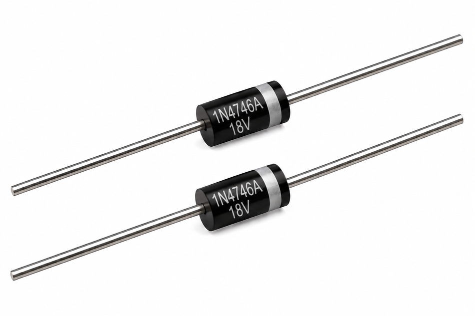 1N4746A Zener Diode – 18V 1W ±5% DO-41 (2-Pack)
