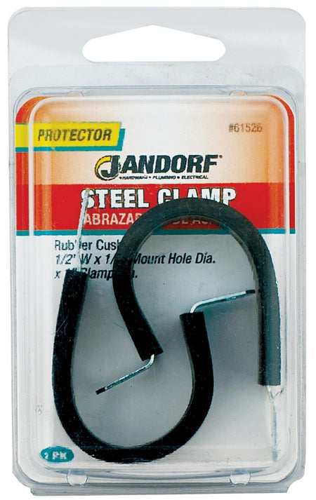 JANDORF CLAMP Steel Rubber Cushion 1/2X1 2 PK 61526