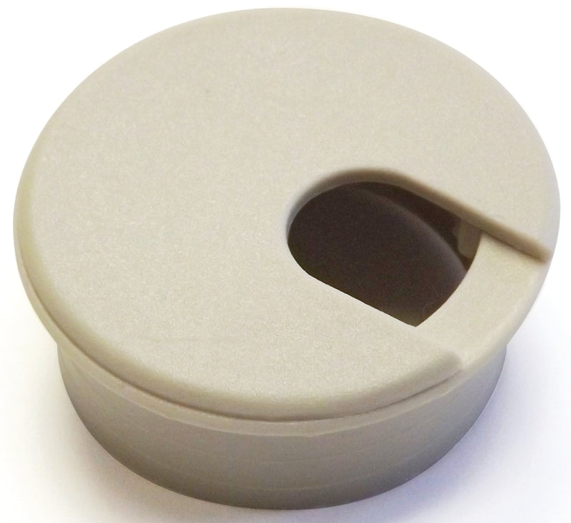 Jandorf Desk Grommet, 1-3/4 in Dia Cable, Polystyrene, Almond #61601