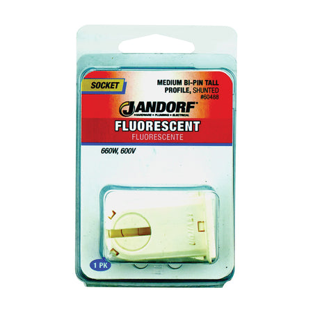 JANDORF Socket Fluorescent Med Base Bi Pin Tall Profile 60488