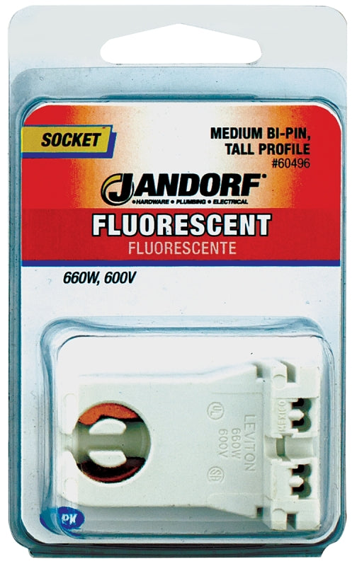 JANDORF Socket Fluorescent Med Base Tall Prof 60496