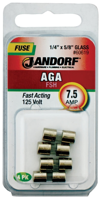 Jandorf Fast Acting 125 Volt 7.5 Amp Fuse #60619