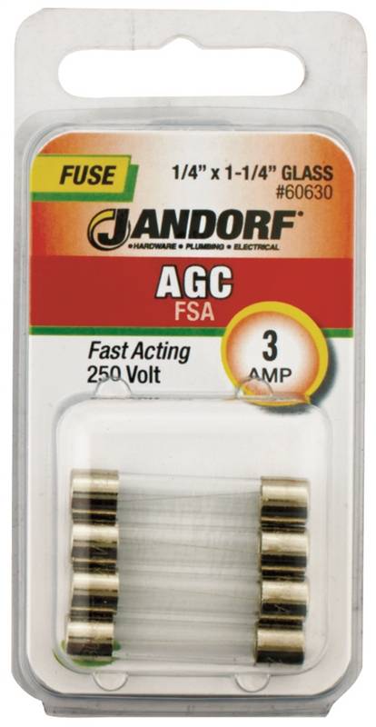 Jandorf Fast Acting 250 Volt 3 Amp Fuse #60630