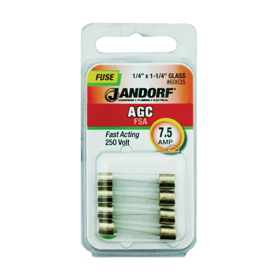 Jandorf Fast Acting 250 Volt 7.5 Amp Fuse #60635