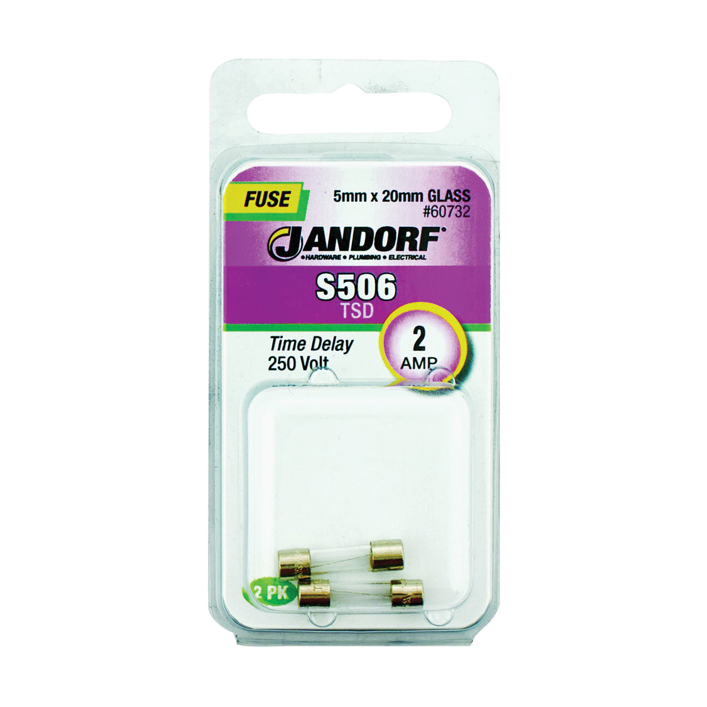 Jandorf Time Delay 250 Volt 2 Amp Fuse #60732