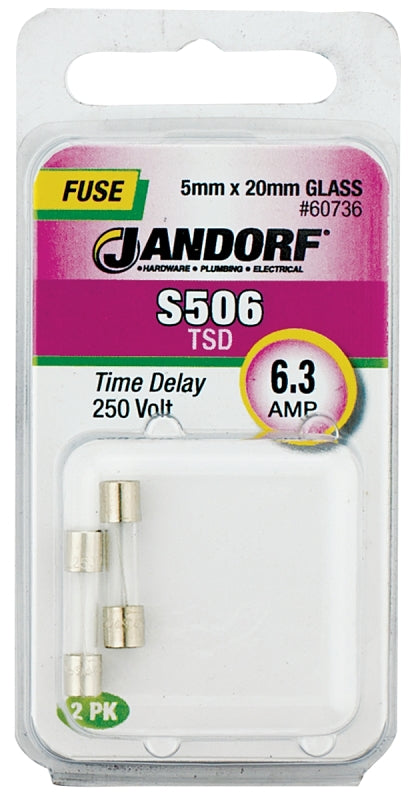 Jandorf Time Delay 250 Volt 6.3 Amp Fuse #60736