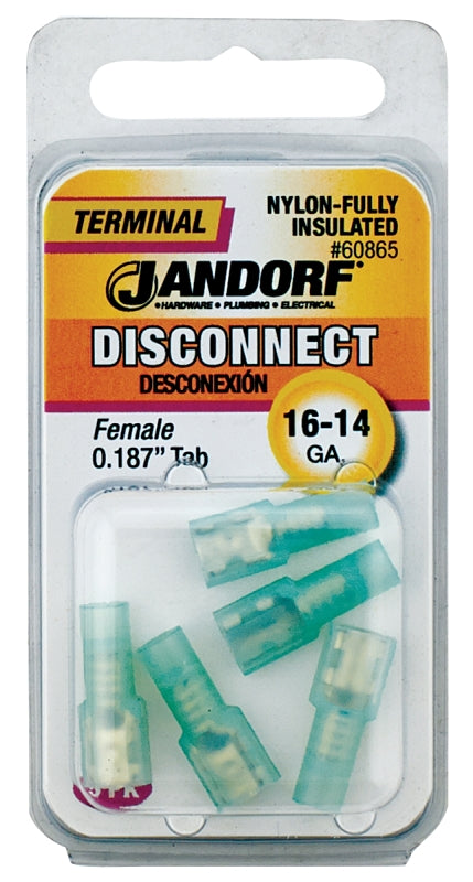 Disconnect Terminal, 16 to 14 AWG Wire, Nylon Insulation, Copper Contact, Clear #60865