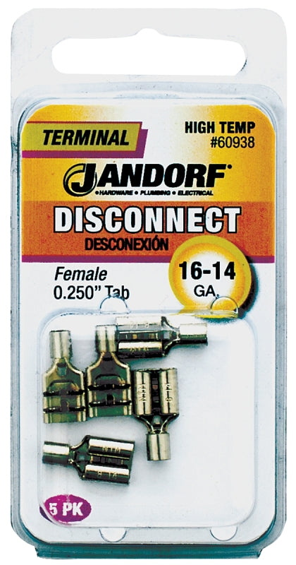 Disconnect Terminal, 16 to 14 AWG Wire, 5/PK #60938