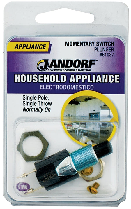 Jandorf Switch, 0.25/0.75 A, 125/250 V, SPST, Screw Terminal, Black #61037