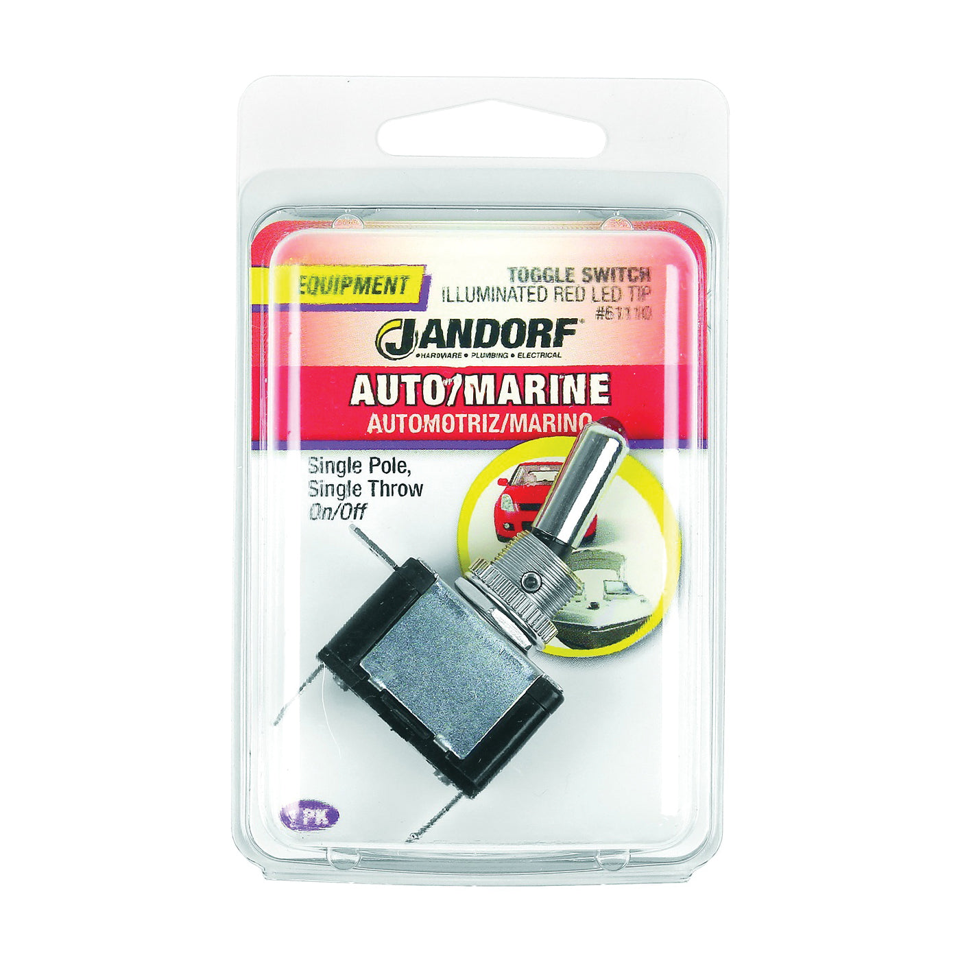 Switch Toggle SPST RED LED ILLUMINATED TIP ON/OFF