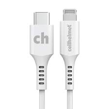 3 ft USB-C to Lightning Round Cable, Charge and Sync, cellhelmet