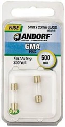Fuse Gma 500ma Fast Acting 5mm x 20mm Glass #C60691