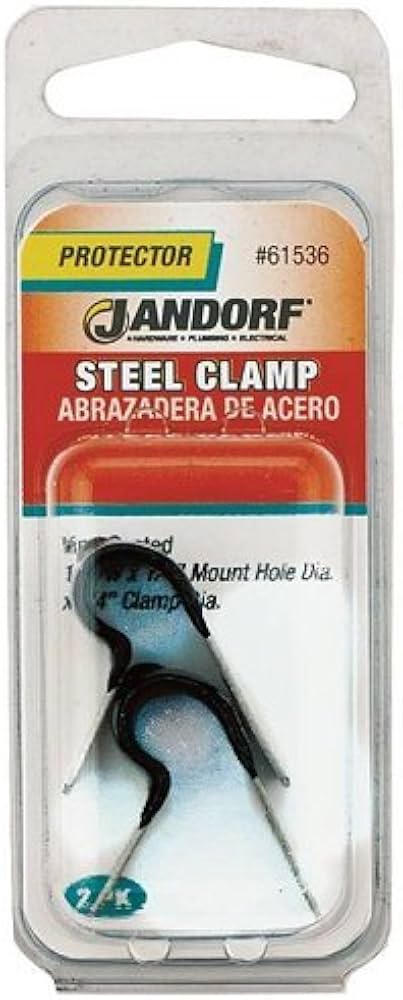 Jandorf branded #61536 steel clamp  1/2" W', clamp dia. 1/4". mtg. hole diameter 1/4".