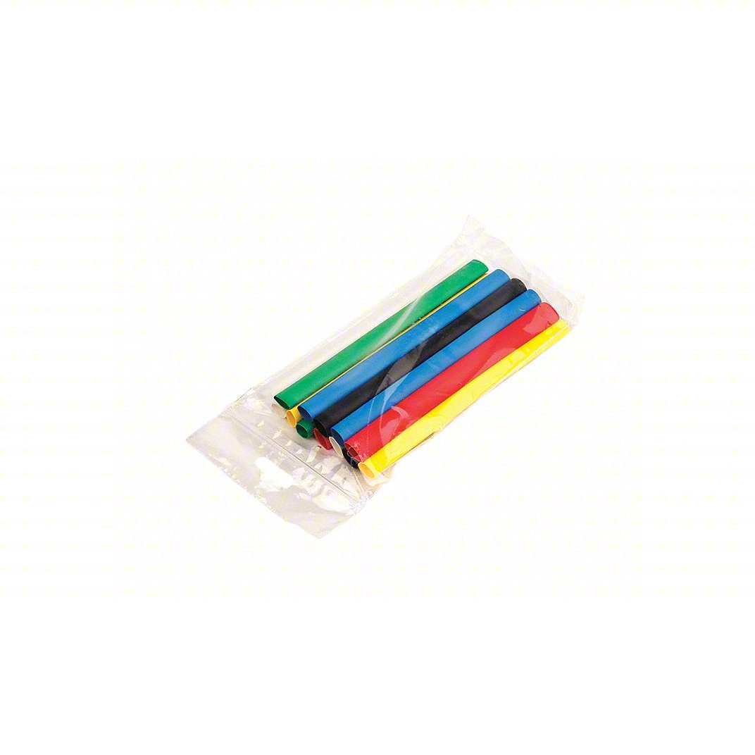 Jandorff part#61770,1/4"-1/8" heat shrink tube,assorted colors, pack of 5.