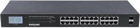 Intellinet 24-Port Gigabit PoE+ Switch with LCD