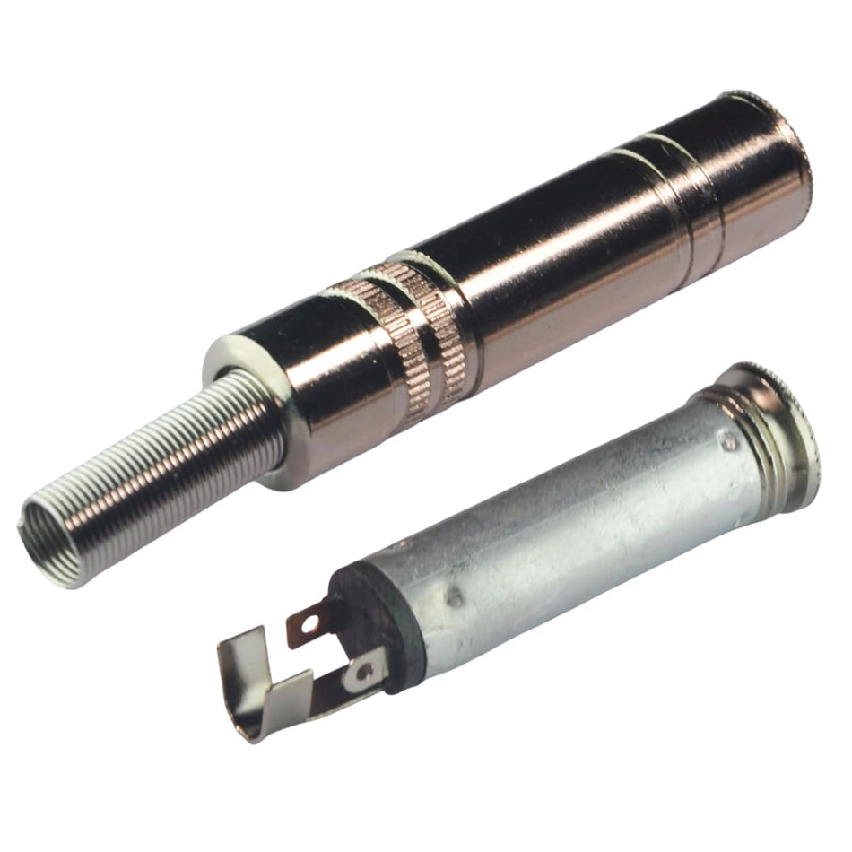 1/4" TRS Stereo Female Connector Jack with Cable Boot