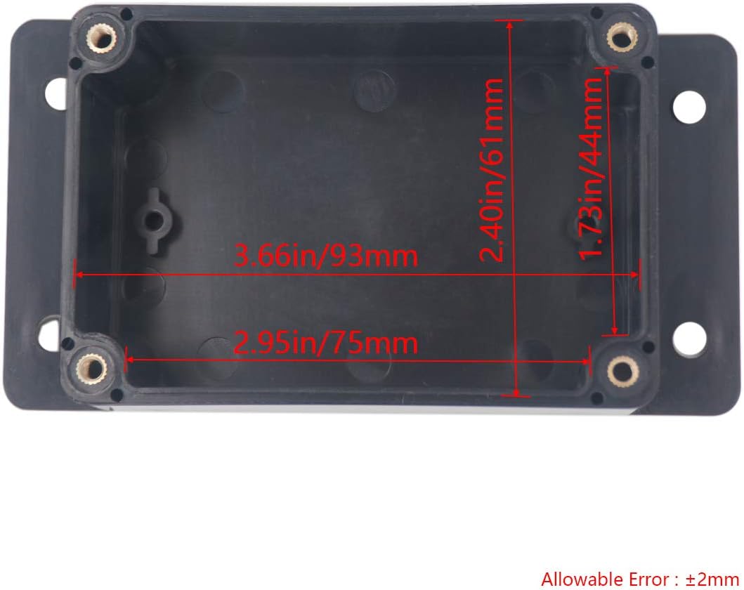 IP65 Waterproof ABS Project Box – 3.94" x 2.68" x 1.97" (100x68x50mm) with Mounting Ears