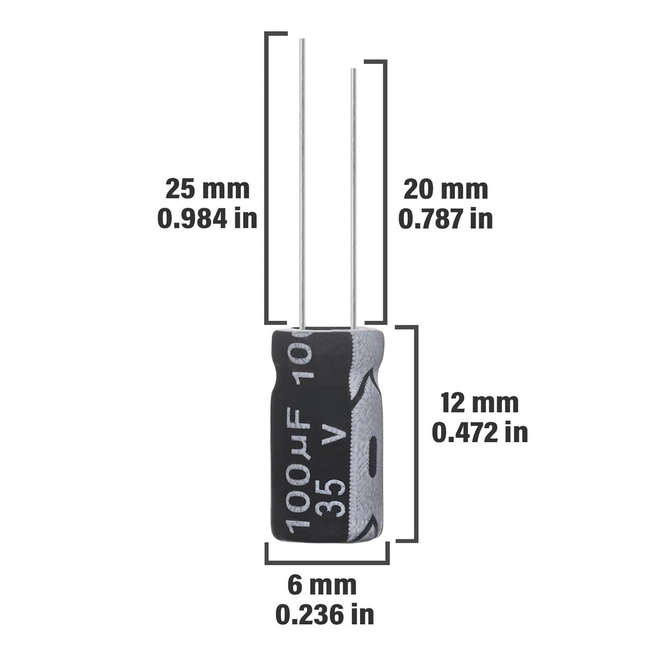 100uF 35V 6x12mm Electrolytic Capacitor