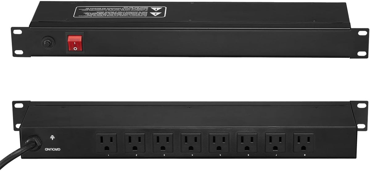 1U Rack PDU Power Strip – 8 Outlet, Surge Protected, 6ft Cord