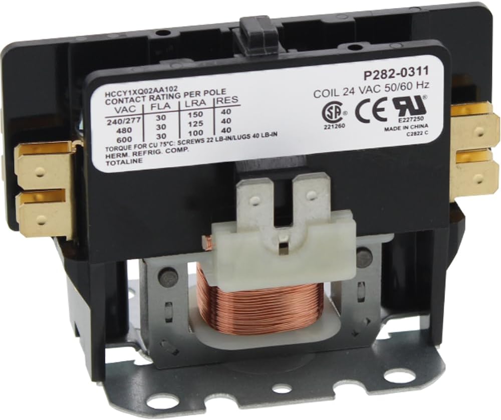 HN51KC024 Replacement Condenser Contactor, 1-Pole, 30A, 24V Coil