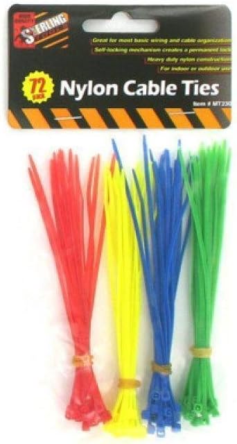 MT230 Nylon Cable Ties, Yellow/Green/Blue/Red
