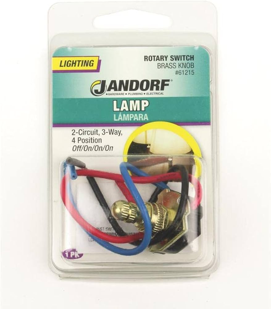 Jandorf Double Circuit Rotary Switch, 125 V, 3 A, 2 Pole, Brass #61215