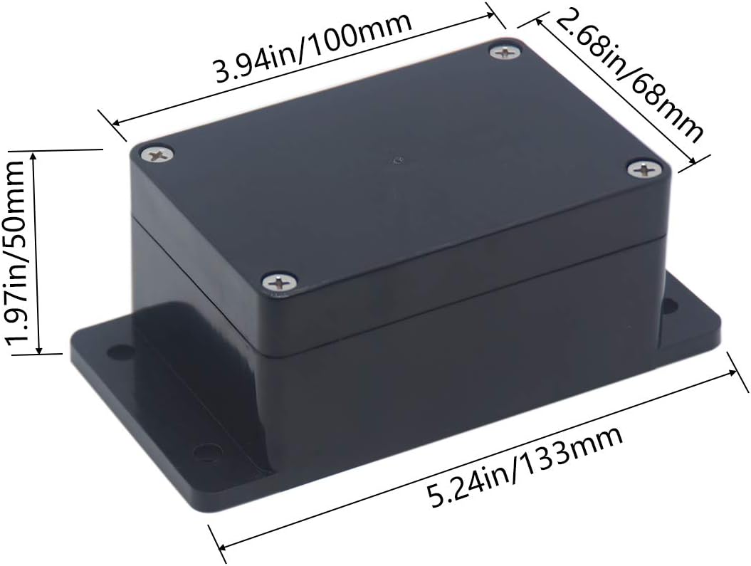 IP65 Waterproof ABS Project Box – 3.94" x 2.68" x 1.97" (100x68x50mm) with Mounting Ears
